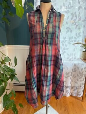Anthropologie Isabella Sinclair "Tillie" Plaid Shirt Dress - XS